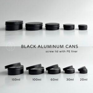 Kaleng Pomade Aluminium Tin Can Pot Pomade Hitam Tutup SCREW PE LINER