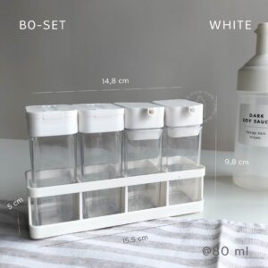 Botol Bumbu Plastik putih Set 4pc - 80ml