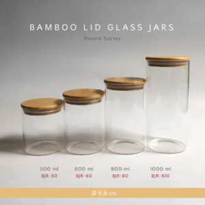 Glass Bamboo Jar - Toples kaca tutup bambu