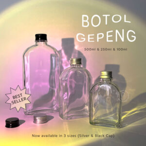 Botol kaca gepeng - botol juice kopi - flat glass bottle