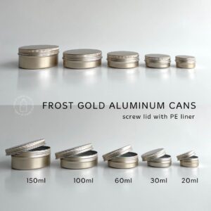 Kaleng Pomade Aluminium Tin Can Pot Pomade FROST GOLD SCREW PE LINER