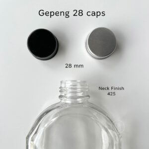 Tutup Botol Kaca Ulir 28 mm Aluminium Cap - Botol Gepeng