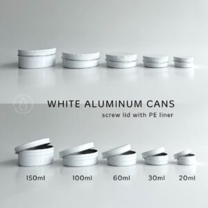Kaleng Pomade Aluminium Tin Can Pot Pomade Putih Tutup SCREW PE LINER