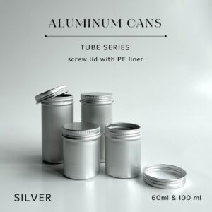Kaleng Pomade Aluminium Tin Can Tube Tinggi Kurus Pot Pomade Tutup SCREW PE LINER