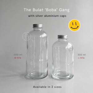 Botol kaca bulat lebar - botol juice kopi madu