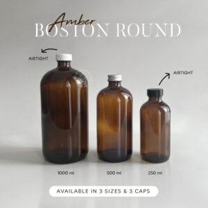 Botol kaca amber - botol juice kopi - boston round