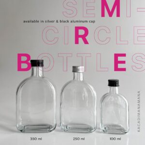 Botol kaca Oval leher tinggi glass bottle - botol juice kopi - Oval long neck