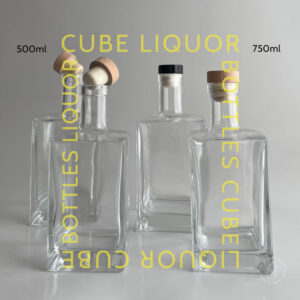 Botol kaca - The Cube Liquor Glass Bottle - Botol Liquor