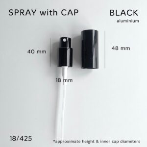 Black Spray Aluminium cap 18mm