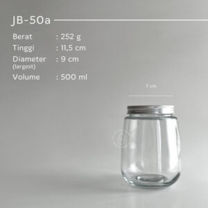 Toples kaca bulat estetik besar - rounded big aesthetic glass jar 500ml