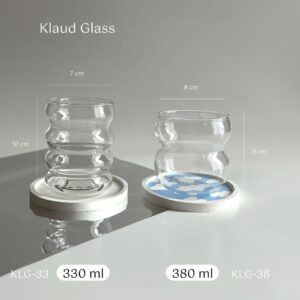 Gelas Kaca Klaud 330ml 380ml Borosilikat - Korean Glass Aesthetic Borosilicate - Glass cup