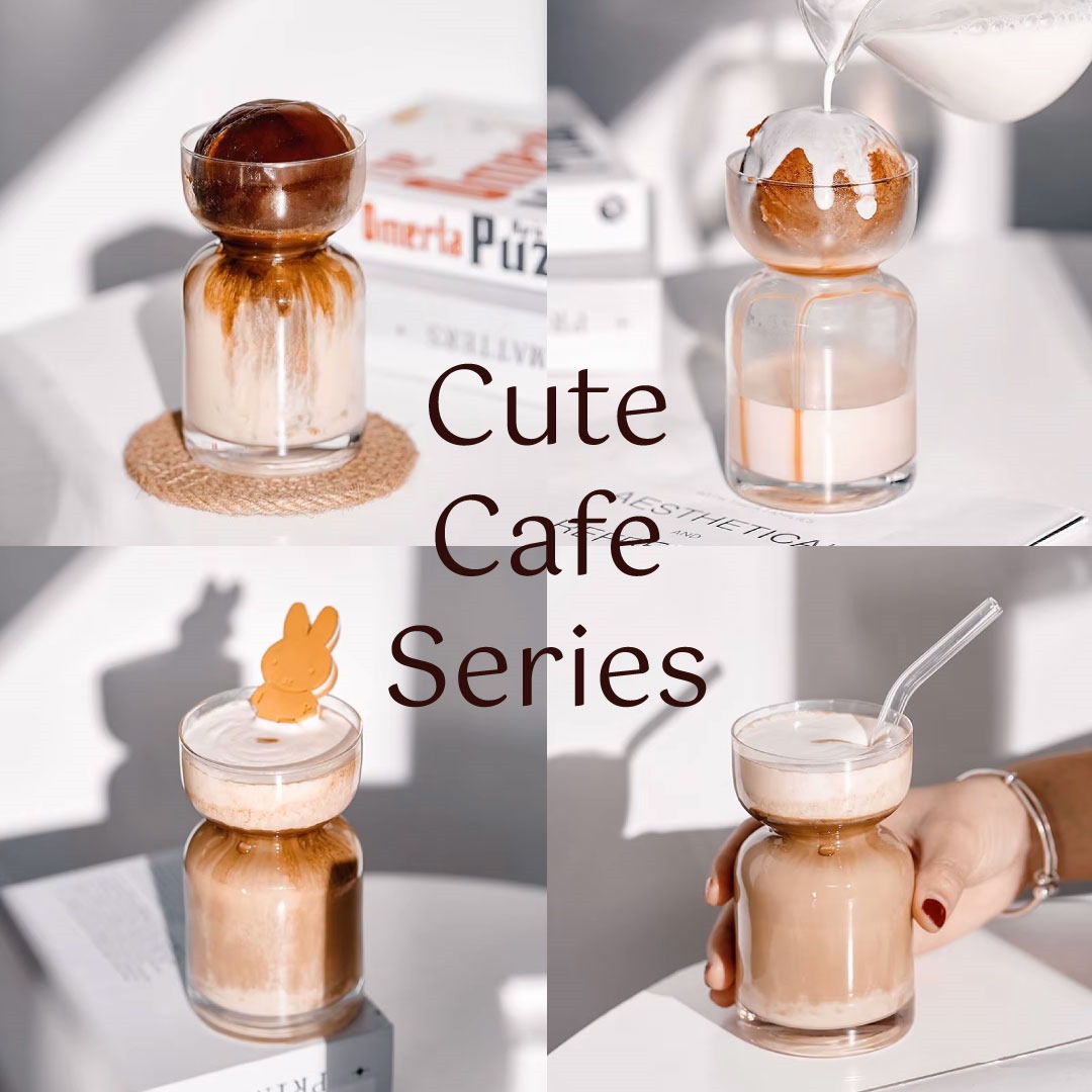 HourGlass Dessert Cup Borosilicate - Korean Glass Aesthetic Borosilicate - Gelas kaca - Gambar 2