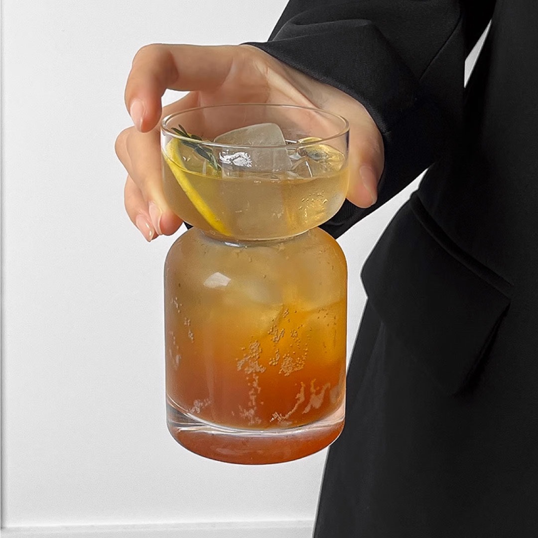HourGlass Dessert Cup Borosilicate - Korean Glass Aesthetic Borosilicate - Gelas kaca - Gambar 4