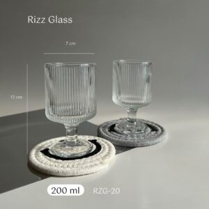 RIZZ Glass Cup Borosilicate 200ml - Korean Glass aesthetic Borosilicate - Gelas kaca