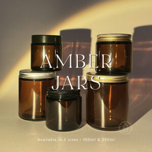 Toples kaca coklat - Amber glass Jar