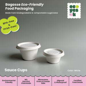 Eco Yes Ok Bagasse Sauce Cup Saus Sambel Bumbu Mini Container Cup